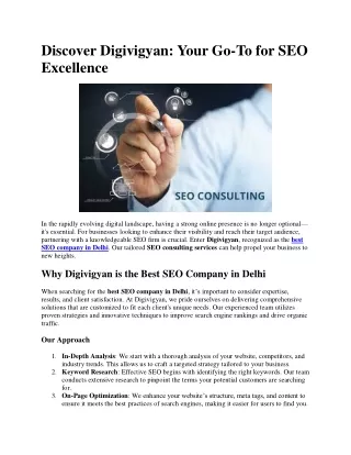 Discover Digivigyan: Your Go-To for SEO Excellence