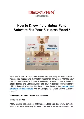 How to Know if the Mutual Fund Software Fits Your Business Model?