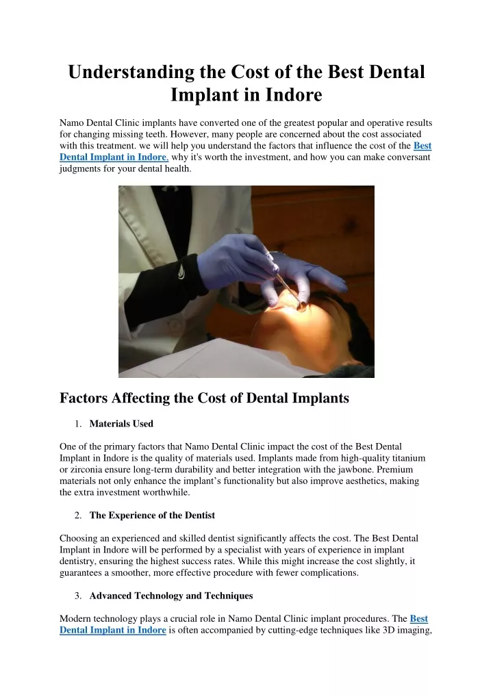 understanding the cost of the best dental implant