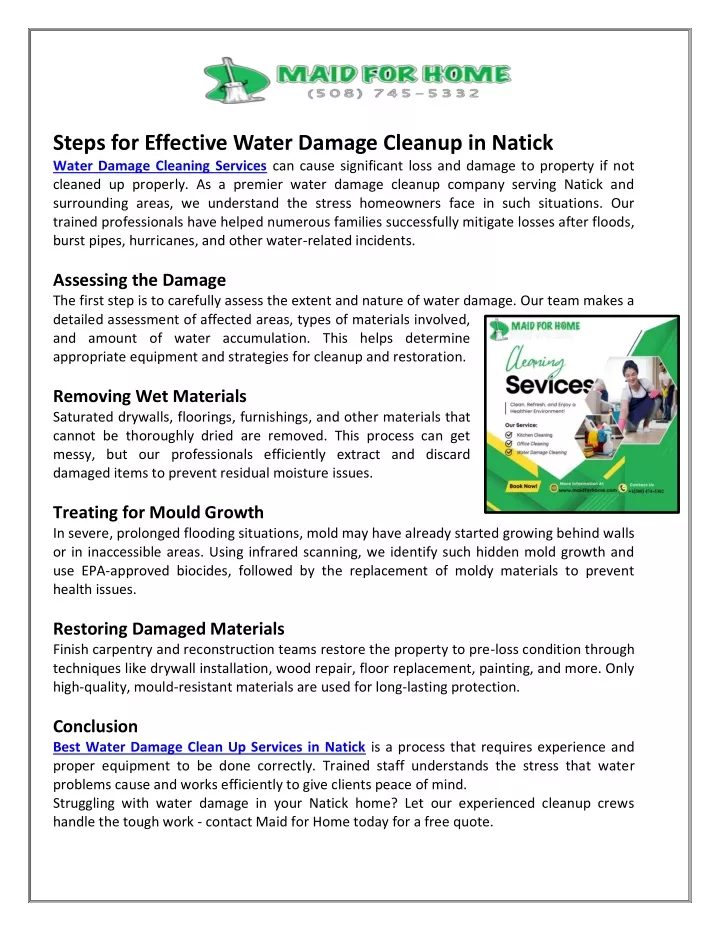 steps for effective water damage cleanup