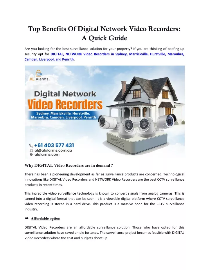 top benefits of digital network video recorders