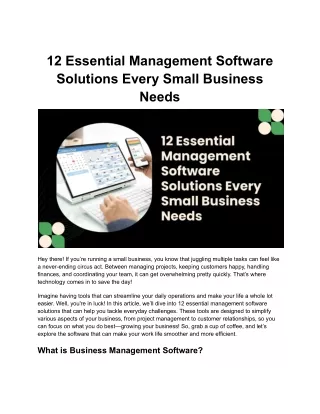 12 Essential Management Software Solutions Every Small Business Needs