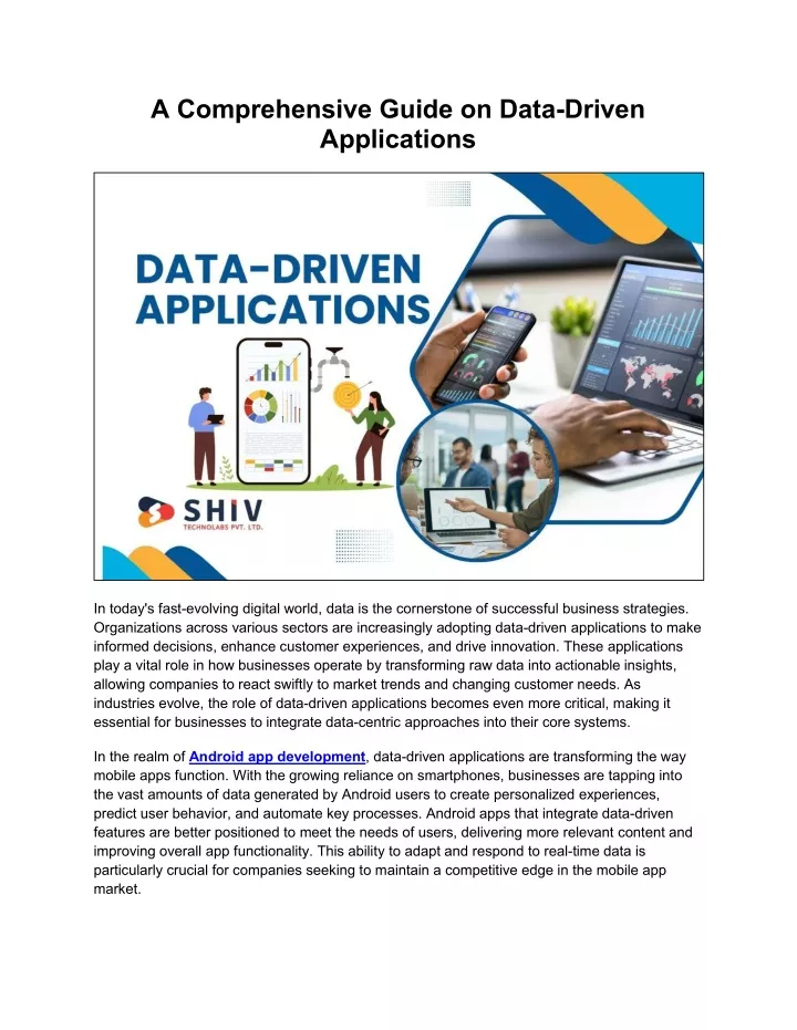 a comprehensive guide on data driven applications