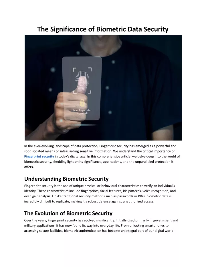 the significance of biometric data security