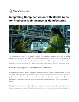 integrating computer vision with mobile apps
