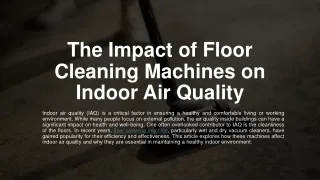 The Impact of Floor Cleaning Machines on Indoor Air Quality_