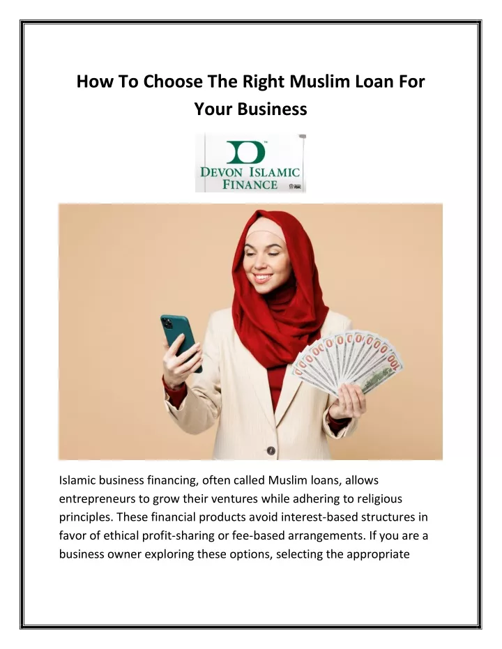 how to choose the right muslim loan for your