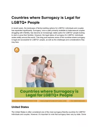 Countries where Surrogacy is Legal for LGBTQ  People | Ukraine Surrogacy Agency