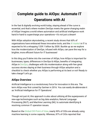 Complete guide to AIOps_ Automate IT Operations with AI