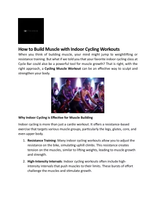 How to Build Muscle with Indoor Cycling Workouts