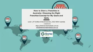 How to Start a Franchise in Australia: Choosing the Right Franchise Concept for