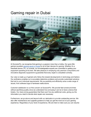 Gaming repair in Dubai