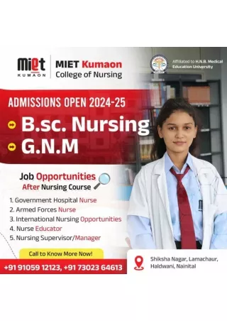 Empowering Nurses for Tomorrow: GNM at MIET Kumaon