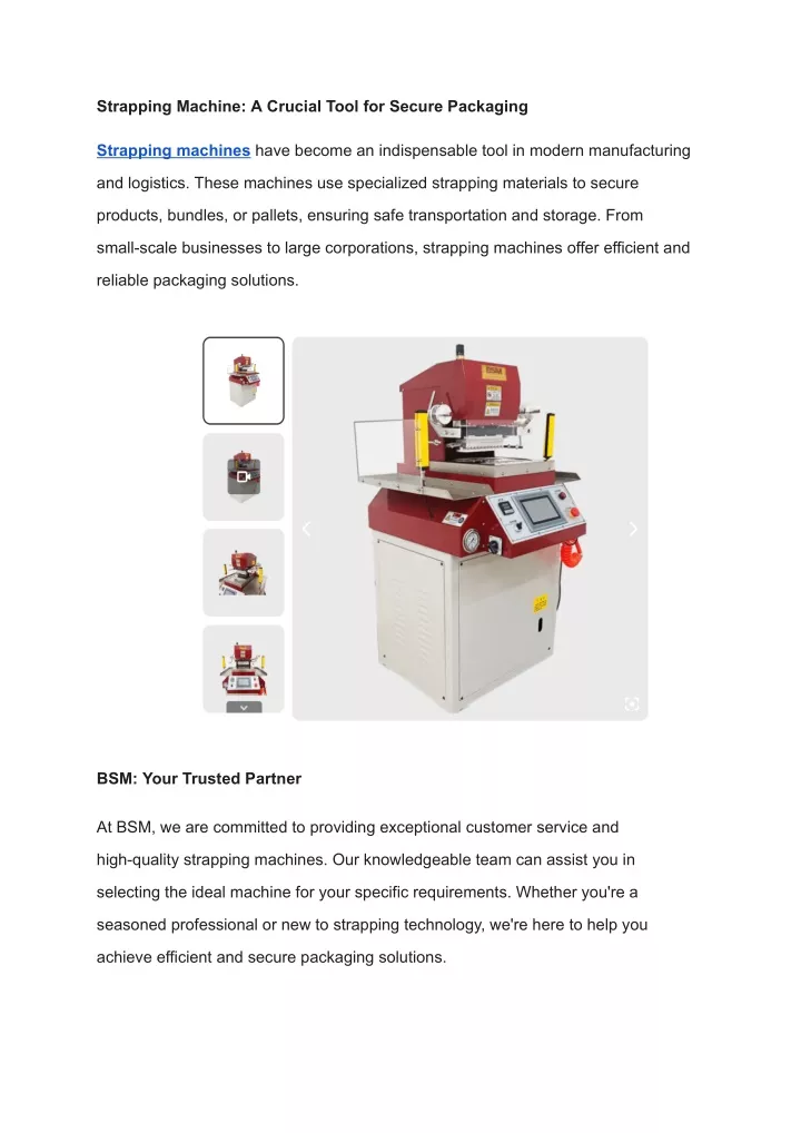 strapping machine a crucial tool for secure