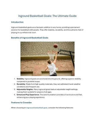 Inground Basketball Goals: The Ultimate Guide