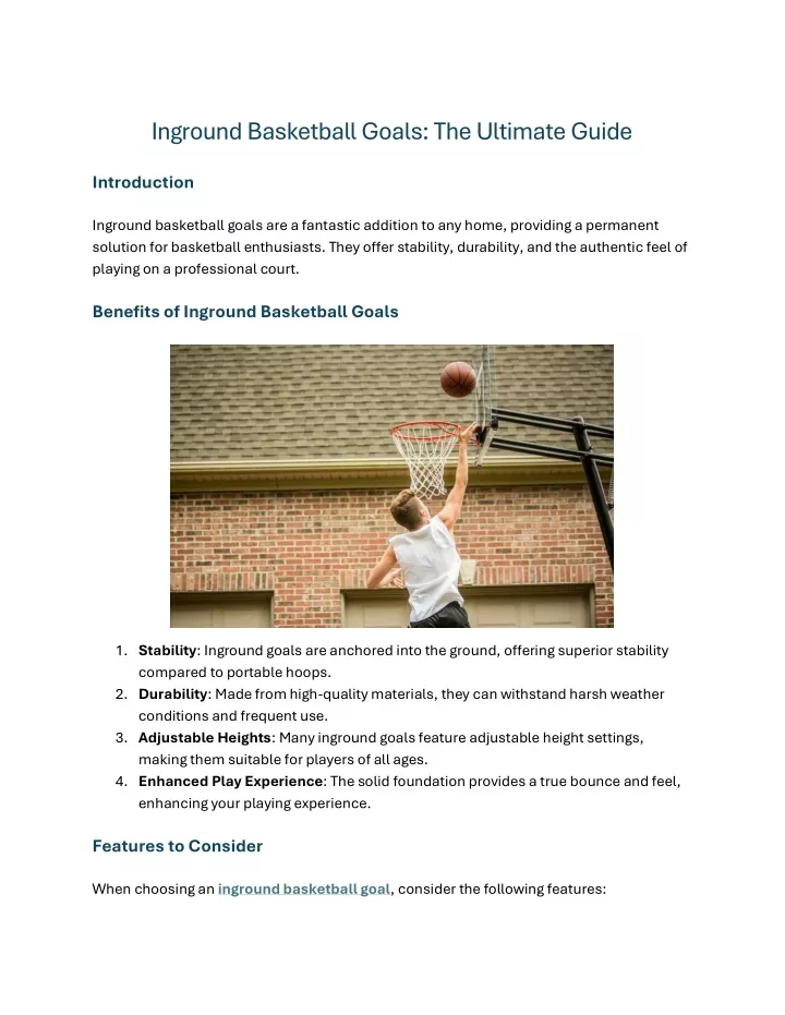 inground basketball goals the ultimate guide