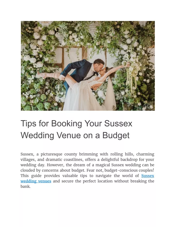 tips for booking your sussex wedding venue