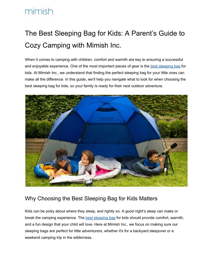 the best sleeping bag for kids a parent s guide to