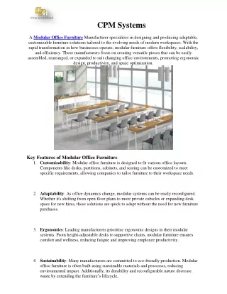 Modular Office Furniture | CPM System