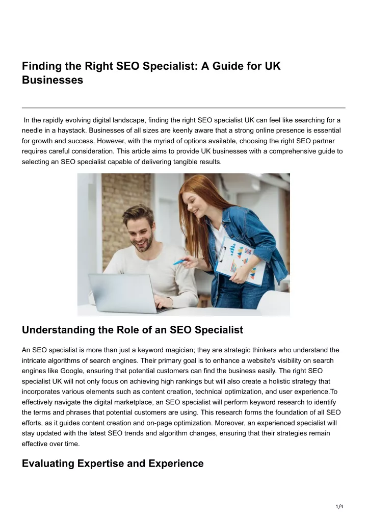 finding the right seo specialist a guide