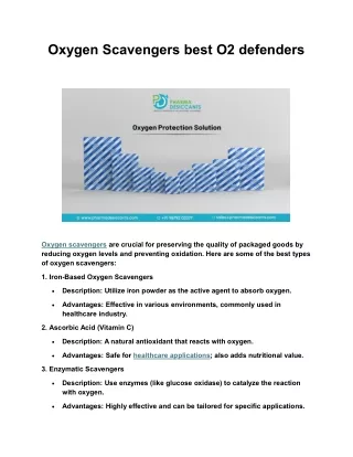 Oxygen Scavengers - Best O2 Defenders for Pharmaceuticals, and Nutraceuticals.