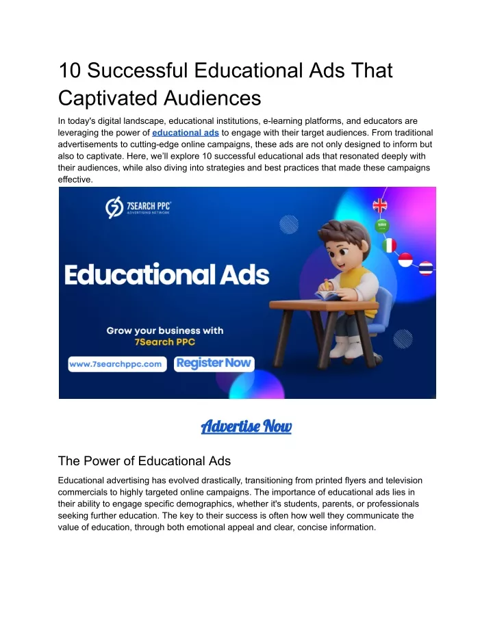 10 successful educational ads that captivated