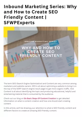 Inbound Marketing Series Why and How to Create SEO Friendly Content