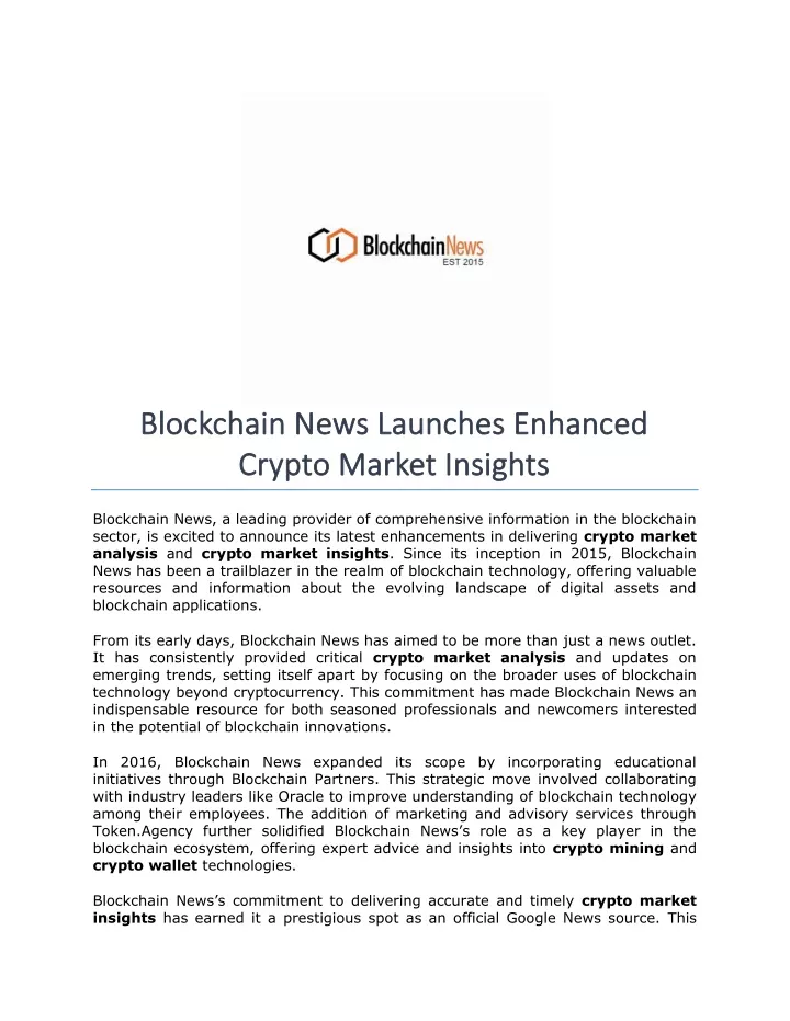 blockchain news launches enhanced blockchain news