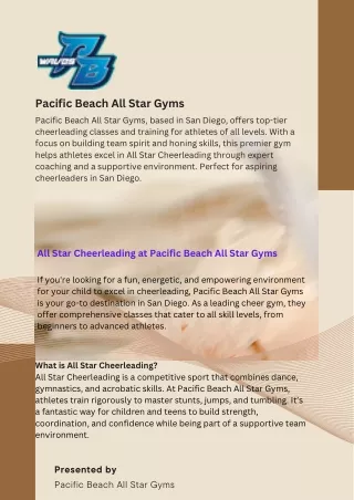 All Star Cheerleading at Pacific Beach All Star Gyms