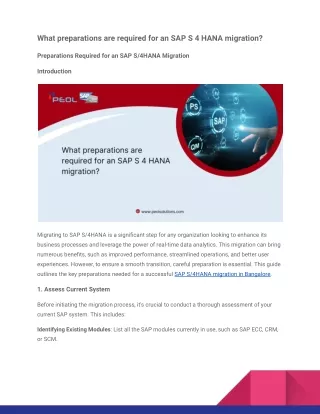 What preparations are required for an SAP S 4 HANA migration_