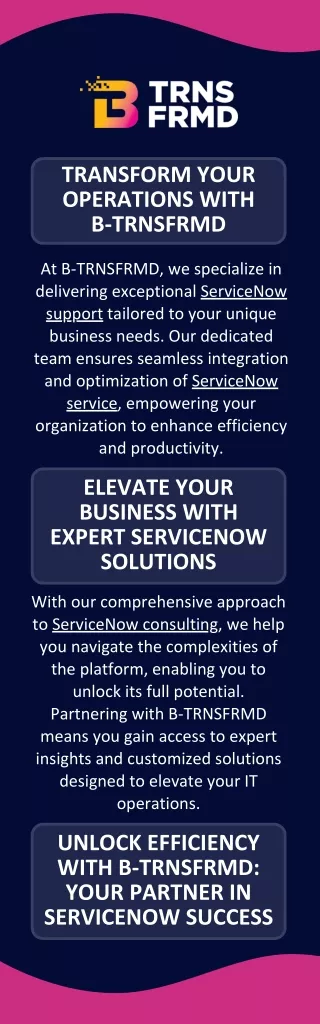 TRANSFORM YOUR OPERATIONS WITH B-TRNSFRMD