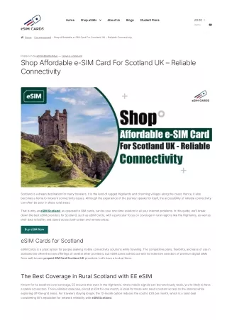 eSIM Scotland | Instant Connectivity with Flexible Data Plans