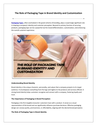 the role of packaging tape in brand identity