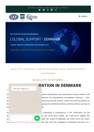 What are the Benefits of ISO 22000 Certification in Denmark?