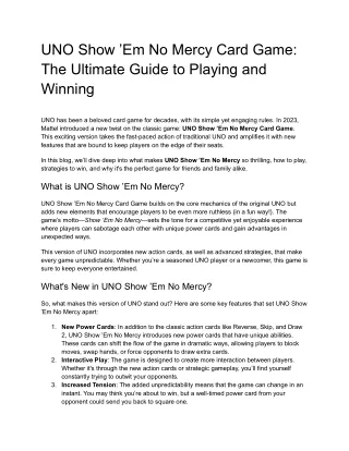 uno show em no mercy card game the ultimate guide
