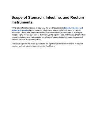 scope of stomach intestine and rectum instruments