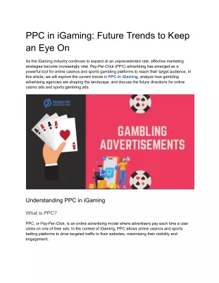 ppc in igaming future trends to keep an eye on