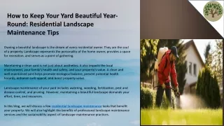 How to Keep Your Yard Beautiful Year-Round  Residential Landscape Maintenance Tips