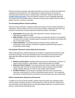 The Environmental Impact of Diamond Mining
