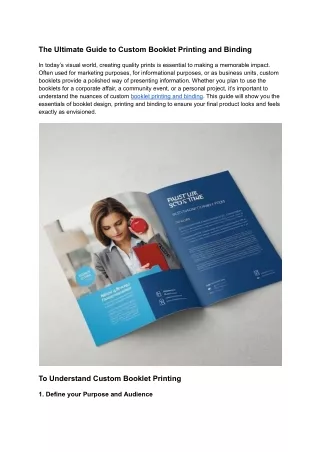 The Ultimate Guide to Custom Booklet Printing and Binding