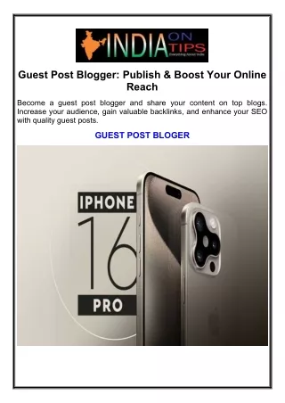 guest post blogger publish boost your online reach