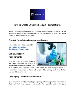 How to Create Effective Product Formulations?