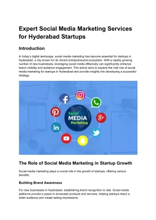 Expert Social Media Marketing Services for Hyderabad Startups