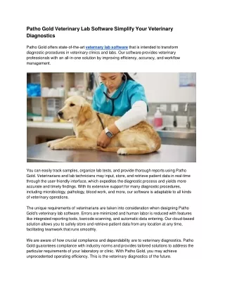 patho gold veterinary lab software simplify your