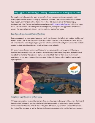 Why Cyprus Is Becoming a Leading Destination for Surrogacy in 2024