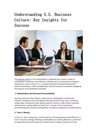 Decoding American Business Culture: Key Insights for Success