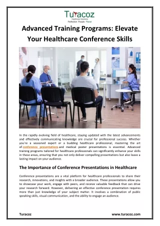Advanced Training Programs Elevate Your Healthcare Conference Skills