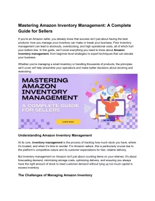 Mastering Amazon Inventory Management_ A Complete Guide for Sellers