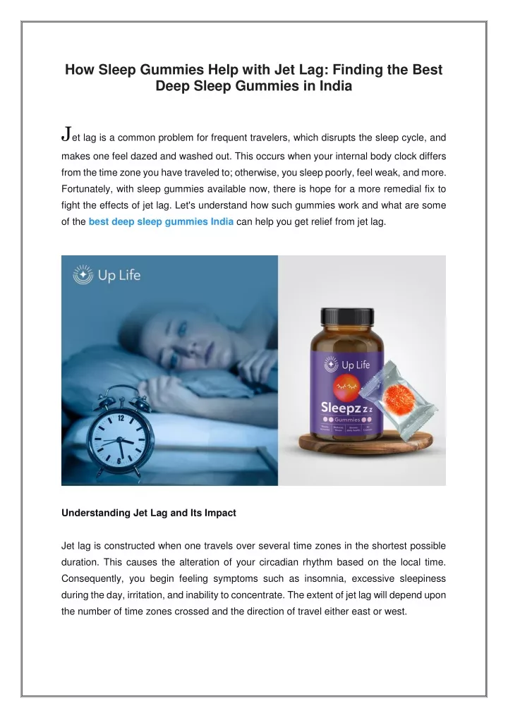 how sleep gummies help with jet lag finding