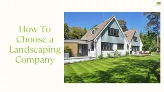 How To Choose a Landscaping Company